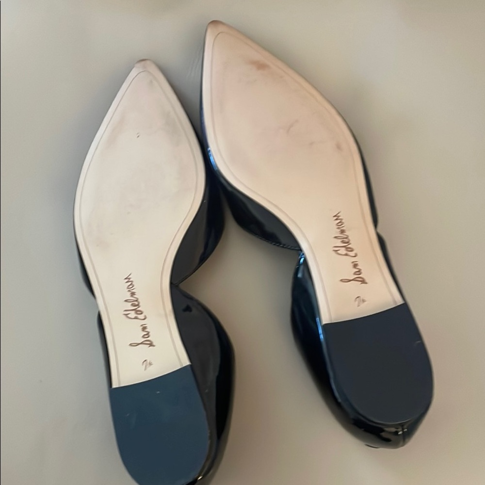 Sam Edelman Black Flats with Pointed Toe and Glossy Finish - Picture 3 of 5
